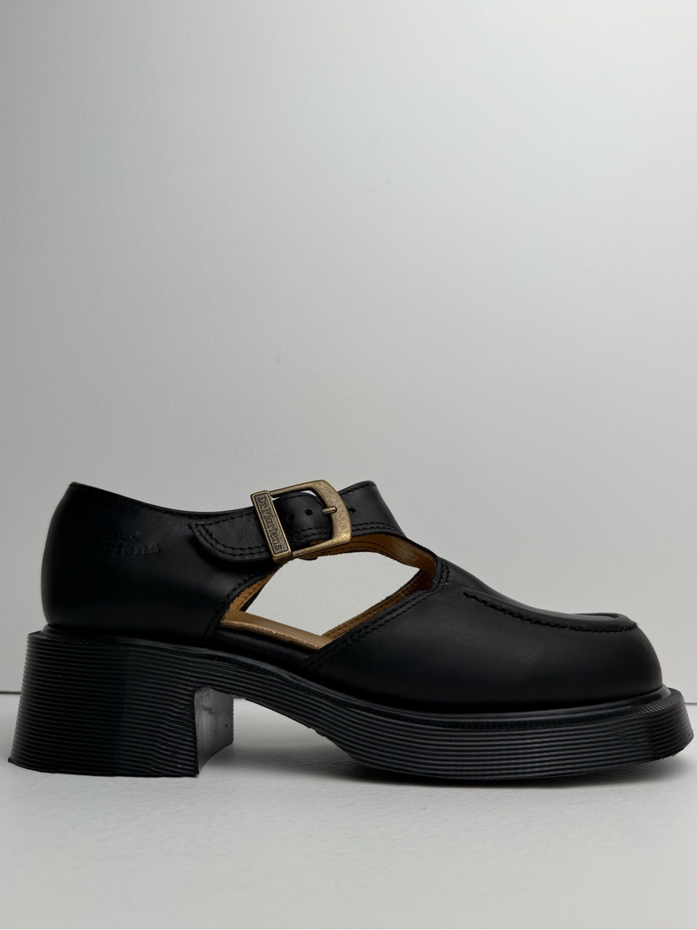 Vintage Dr. Martens England Black Leather Babydoll Jazz Heel Mary Janes UK 5 - Picture 4 of 17